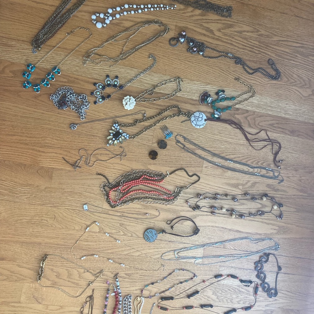 Fun jewelry! Som j crew Stella and dot and some from boutiques!